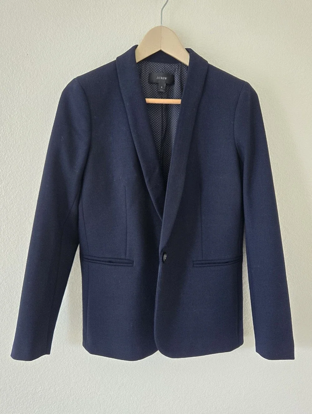 J. Crew Womens Wool Blend Parke Blazer Navy Blue Size 6 Pteppy Academia  G7726